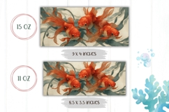 Goldfish Mug Wrap, Sea Mug Design, Ocean Mug PNG Product Image 2