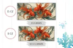 Goldfish Mug Wrap, Sea Mug Design, Ocean Mug PNG Product Image 2