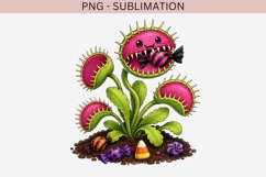 Cute halloween venus flytrap png design for T-shirts Product Image 2