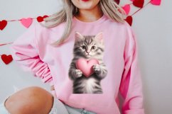 Valentine Cat Peeking Around Clipart Product Image 2