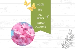 Flowers Earrings Print, Pink Hydrangea Round Earrings Product Image 2