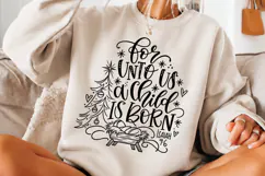 For Unto Us a Child Is Born PNG, Isaiah 9:6 Christian Nativi Product Image 2
