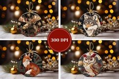 Round Christmas Ornaments Bundle, Embroidery Christmas PNG Product Image 2