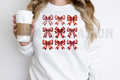 Red Christmas Bows Clipart Sublimation PNG Design Product Image 2