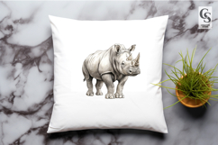 Rhino Watercolor Clipart Sublimation PNG Product Image 3