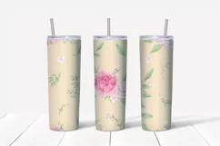 Delicate flowers peonies and roses Skinny tumbler wrap Product Image 6