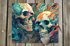 Halloween paint Skulls | Skinny tumbler sublimation designs Product Image 2