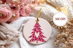Pink Leopard Christmas Tree Ornament, Winter Ornament PNG Product Image 2