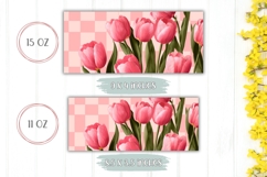 Pink Tulips Mug Design, Pink Mug, Flowers Mug Wrap Product Image 2