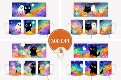 Cartoon Halloween Black Cat Mug Designs, Funny Halloween Mug Product Image 2