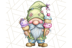 Ice Cream Gnome Clipart PNG Summer Dessert Art, Summer Gnome Product Image 2