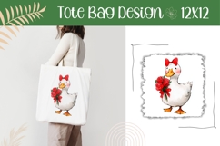 Cartoon Goose Illustration, Funny Goose Tote Bag Design Product Image 1
