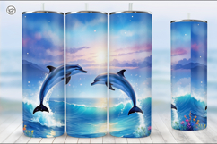 Dolphin Tumbler Sublimation, 20 oz Tumbler Wrap Product Image 2