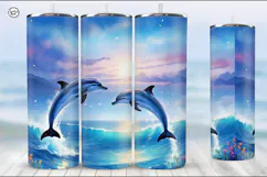 Dolphin Tumbler Sublimation, 20 oz Tumbler Wrap Product Image 2