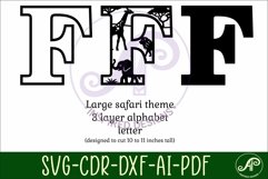 Safari animals Large F wall Letter 3 layer sign Product Image 2