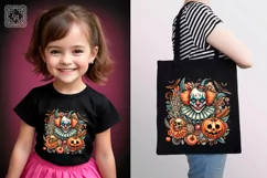 Watercolor Halloween CreepyClown. PNG sublimation Product Image 2