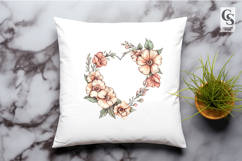 Watercolor Peach Floral Wreath Clipart Sublimation PNG Product Image 2