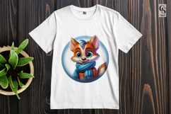 Cute winter fox art clipart sublimation png Product Image 2