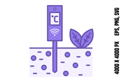 Purple Digital Temperature Probe Icon Product Image 1