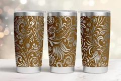20oz Tumbler laser svg|Seamless Vintage Floral pattern wrap Product Image 3