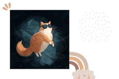 Funny Cat Pillow Case, Cosmic Pillow Sublimation Product Image 2