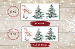 Watercolor Christmas Bunny Mug, Winter Animals Mug Design Product Image 2