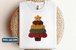 Crochet Yarn Christmas Tree PNG, Christmas tree PNG Product Image 1