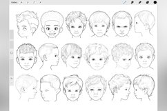 160 Procreate Young Child Boy Head Stamp Brushes Product Image 4