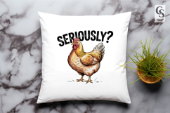 Seriously Chicken Clipart Sublimation PNG Product Image 2