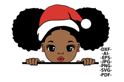 Christmas Black Girl SVG Afro Puff Snowflakes Leopard Product Image 2