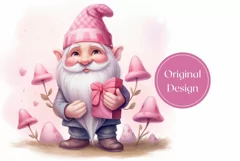 Valentine's Day Tumbler Sublimation, Cute Gnome Tumbler Wrap Product Image 2