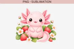 Pastel kawaii axolotl png design for T-shirts Product Image 4