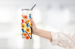 Colorful Flowers tumbler warp design Product Image 2