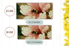 Art Flowers Mug Wrap, Floral Mug Sublimation, Bee Mug Product Image 2