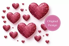 Glitter Love Hearts Tumbler, Valentine's Day Tumbler Design Product Image 2