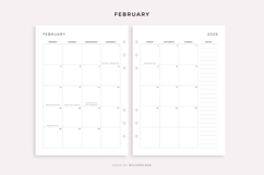 2029 Monthly Calendar with Holidays on 2 Pages, Printable Product Image 2