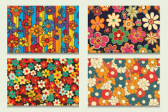 Retro Groovy Flowers Cutting Boards sublimation Design Product Image 2