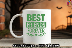 Best Friends Forever Green Heart Sublimation Design Product Image 3