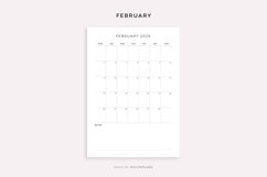 2026 Monthly Calendar with Notes, Printable, A4/Letter Size Product Image 2