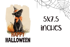 Happy Halloween Kitchen Towel, Black Cat Towel Design Product Image 2