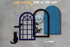 Halloween Window &amp; Cat SVG laser cut files for Glowforge Product Image 2