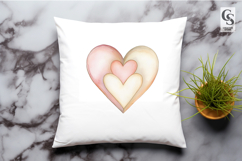 Soft Watercolor Pastel Heart Clipart Sublimation PNG Product Image 3