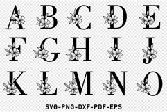 Flower Monogram Letter SVG Laser Cutting Files Product Image 2