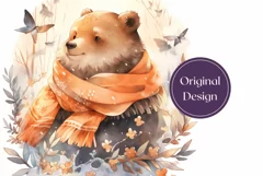 Winter Tumbler Wrap, Christmas Bear Tumbler Sublimation Product Image 2