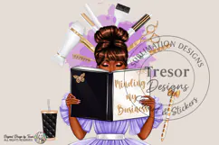 Black Hair Stylist PNG Business Mindset Sublimation Design Product Image 1