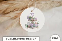 Valentines Purple Tiered Tray Sublimation PNG Product Image 2