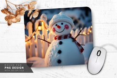 Joyful Snowman by Snowy Fence Mouse Pad Design Product Image 1