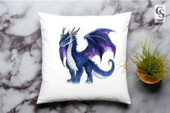 Blue Fantasy Dragon Clipart PNG Product Image 2