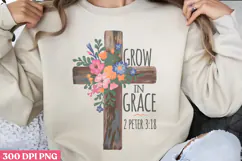 Grow in grace PNG, Christian Bible Verses Sublimati Product Image 1