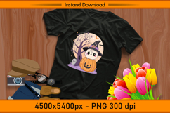Cute Christmas Cat in Pumpkin Witch Hat PNG Product Image 2